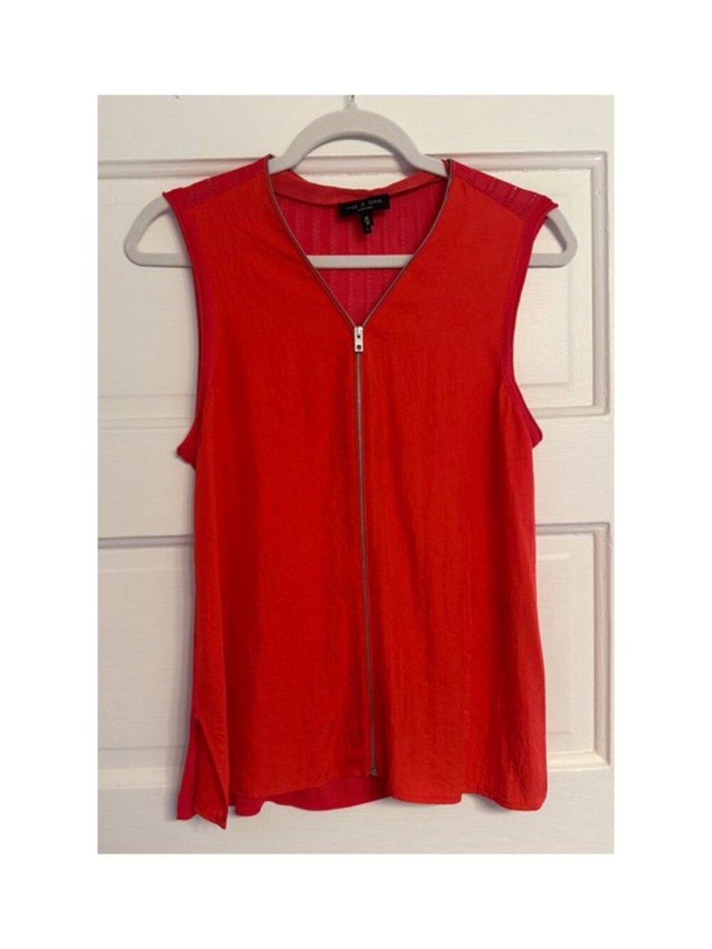 Rag & Bone. Read Sleeveless Top with Zipper Front, Sweater Detail Back. Size M.